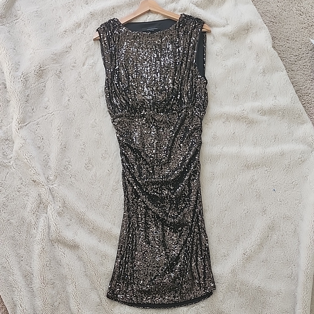 White House Black Market Black Sequin Mini Dress
